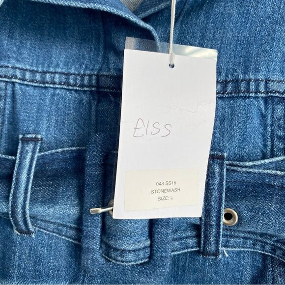 Marques Almeida Belted Cropped Raw Hem Denim Jacket Large - Picture 2 of 8